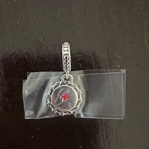Pandora Silver Charm with Red Detail